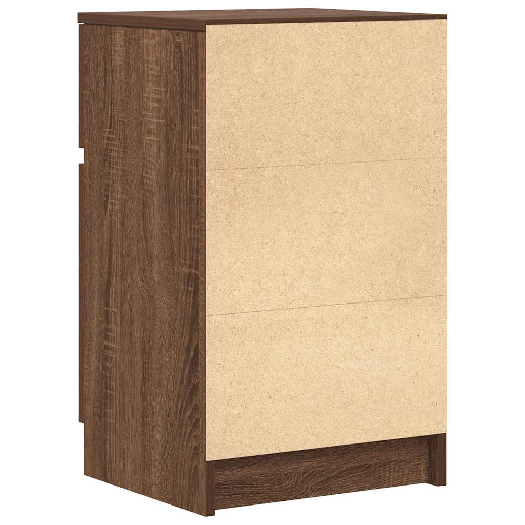 Bedside Cabinet Brown Oak 39x35x65 cm Engineered Wood