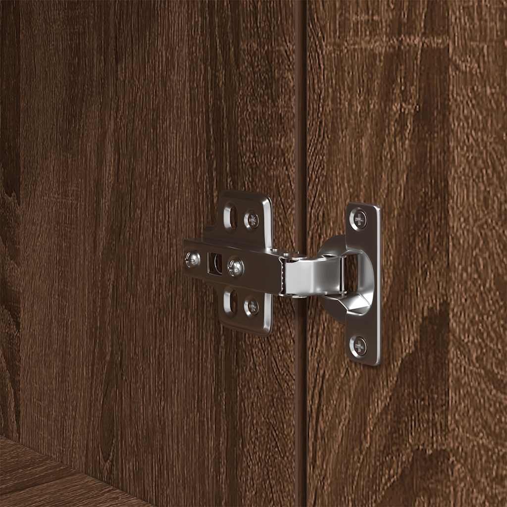 Bedside Cabinet Brown Oak 39x35x65 cm Engineered Wood