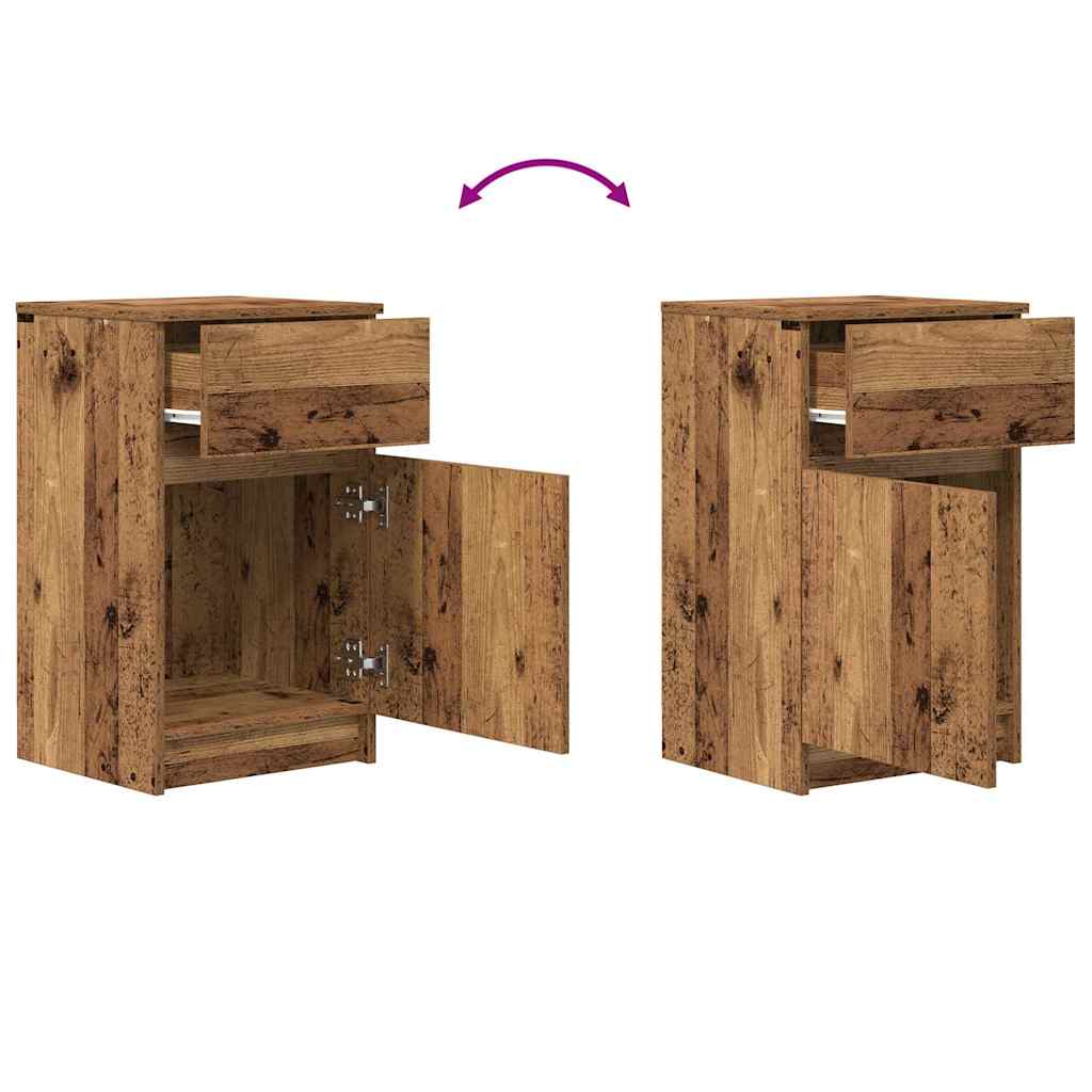 Bedside Cabinets 2 pcs Old Wood 39x35x65 cm Engineered Wood