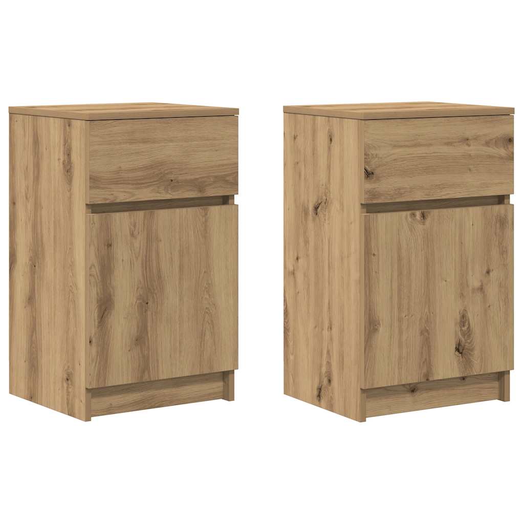 Bedside Cabinets 2 pcs Artisan Oak 39x35x65 cm Engineered Wood