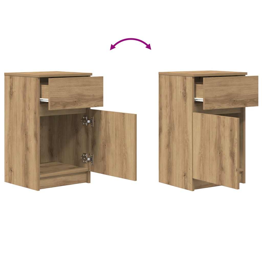 Bedside Cabinets 2 pcs Artisan Oak 39x35x65 cm Engineered Wood