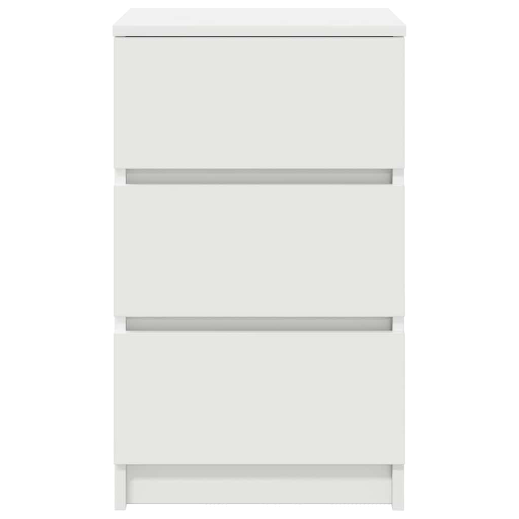 Bedside Cabinet with 3 Drawers White 39x35x65 cm