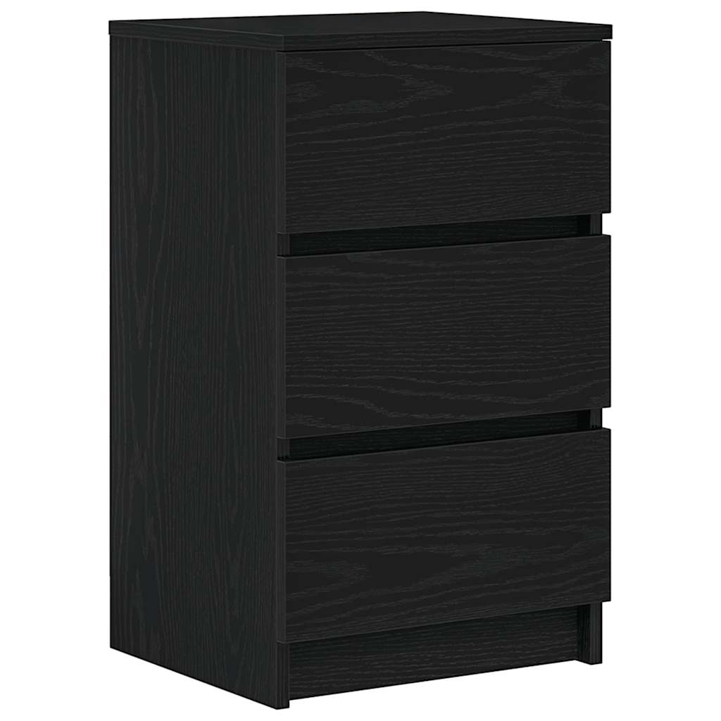 Bedside Cabinets with 3 Drawers 2 pcs Black 39x35x65 cm