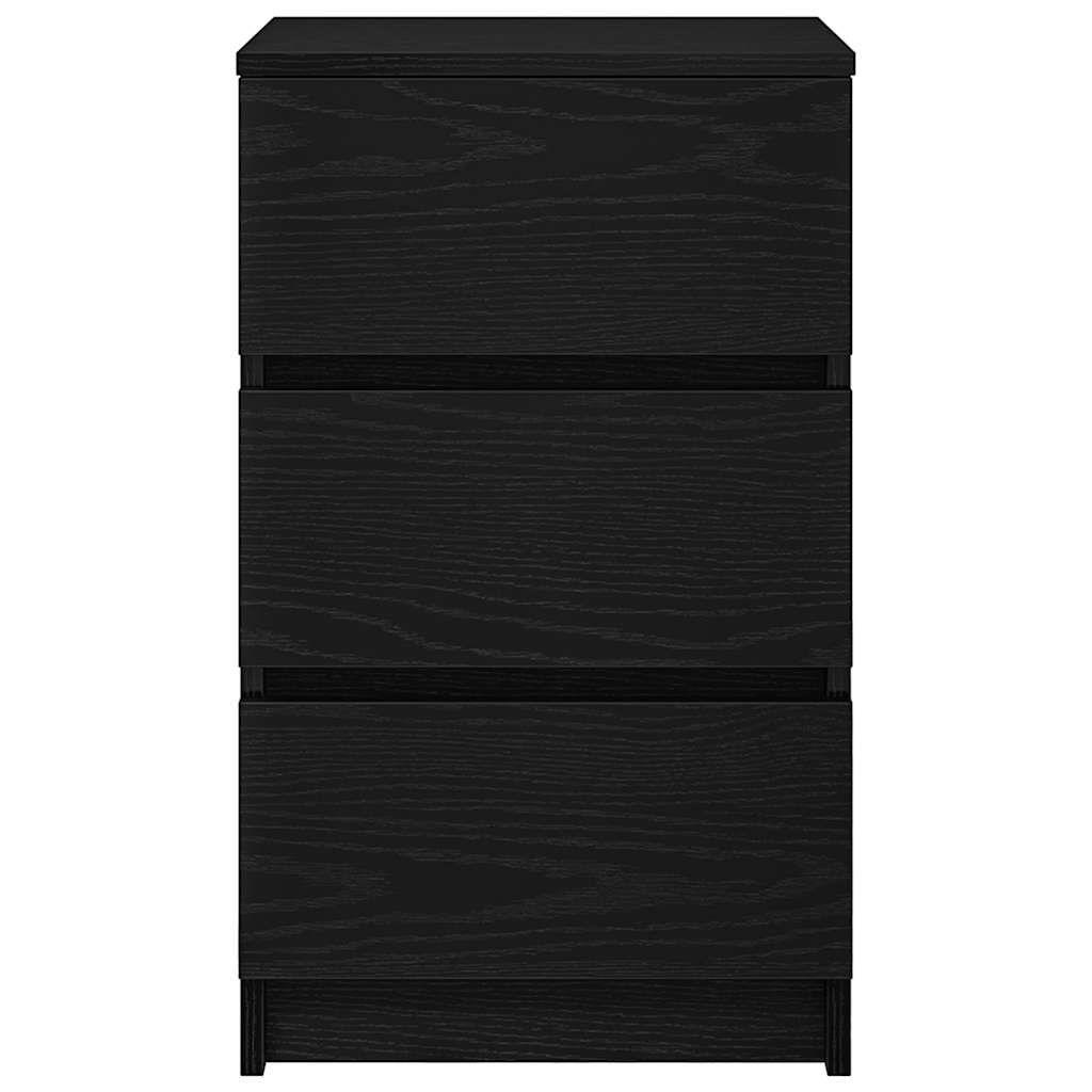 Bedside Cabinets with 3 Drawers 2 pcs Black 39x35x65 cm