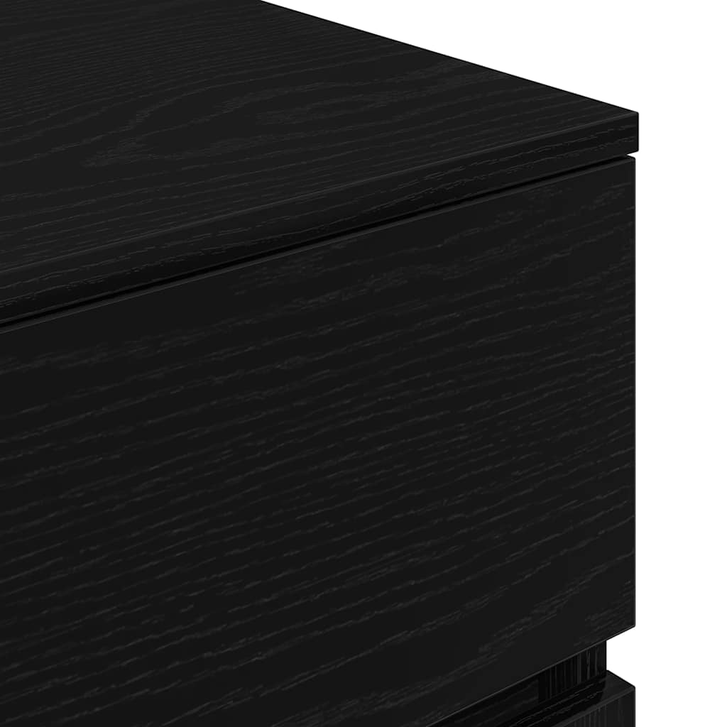 Bedside Cabinets with 3 Drawers 2 pcs Black 39x35x65 cm