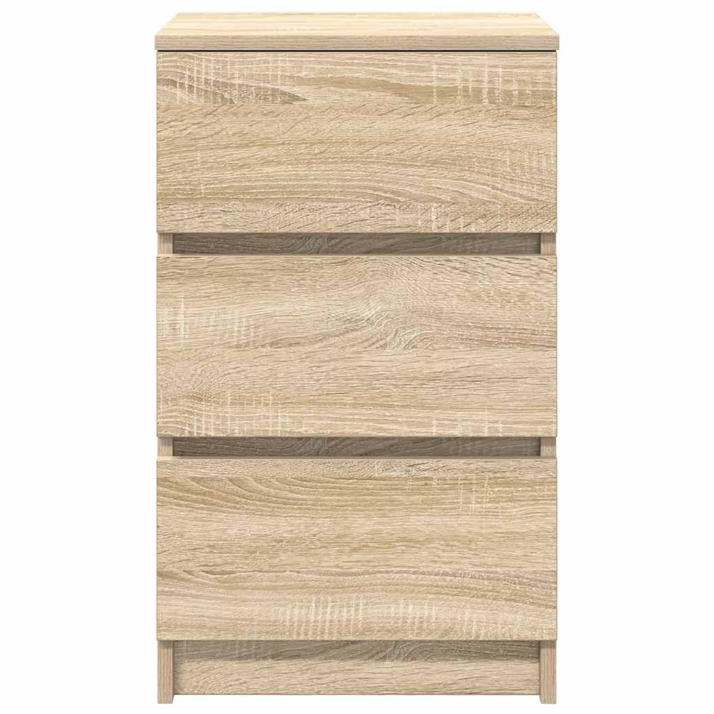 Bedside Cabinet with 3 Drawers Sonoma Oak 39x35x65 cm