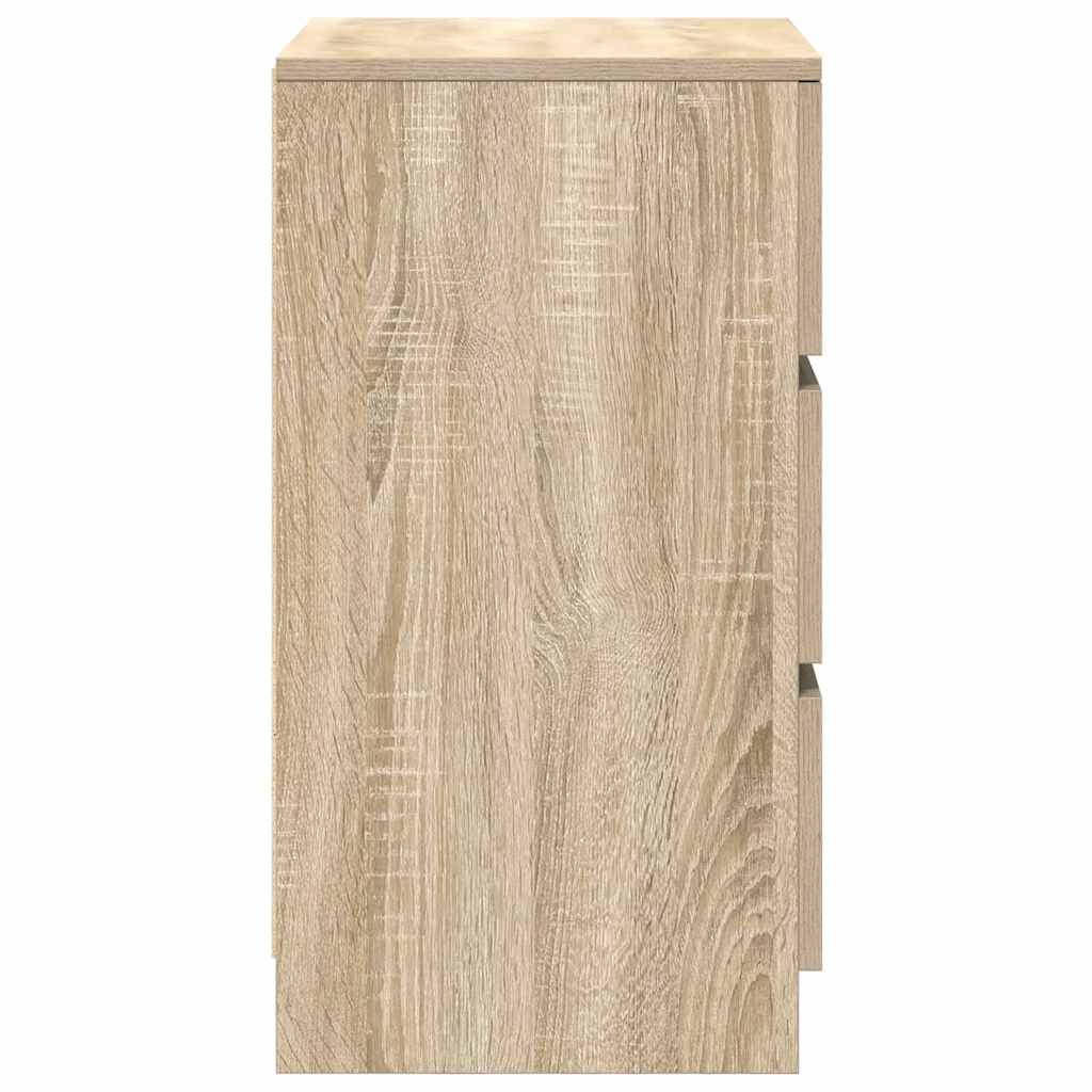 Bedside Cabinet with 3 Drawers Sonoma Oak 39x35x65 cm
