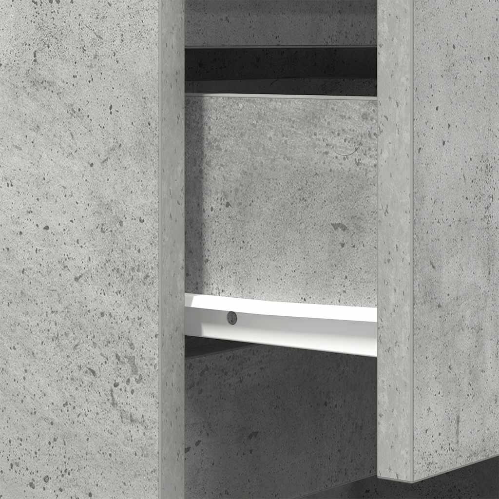 Bedside Cabinets with 3 Drawers 2 pcs Concrete Grey 39x35x65 cm