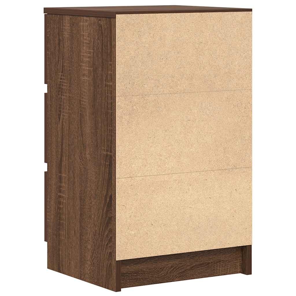 Bedside Cabinets with 3 Drawers 2 pcs Brown Oak 39x35x65 cm