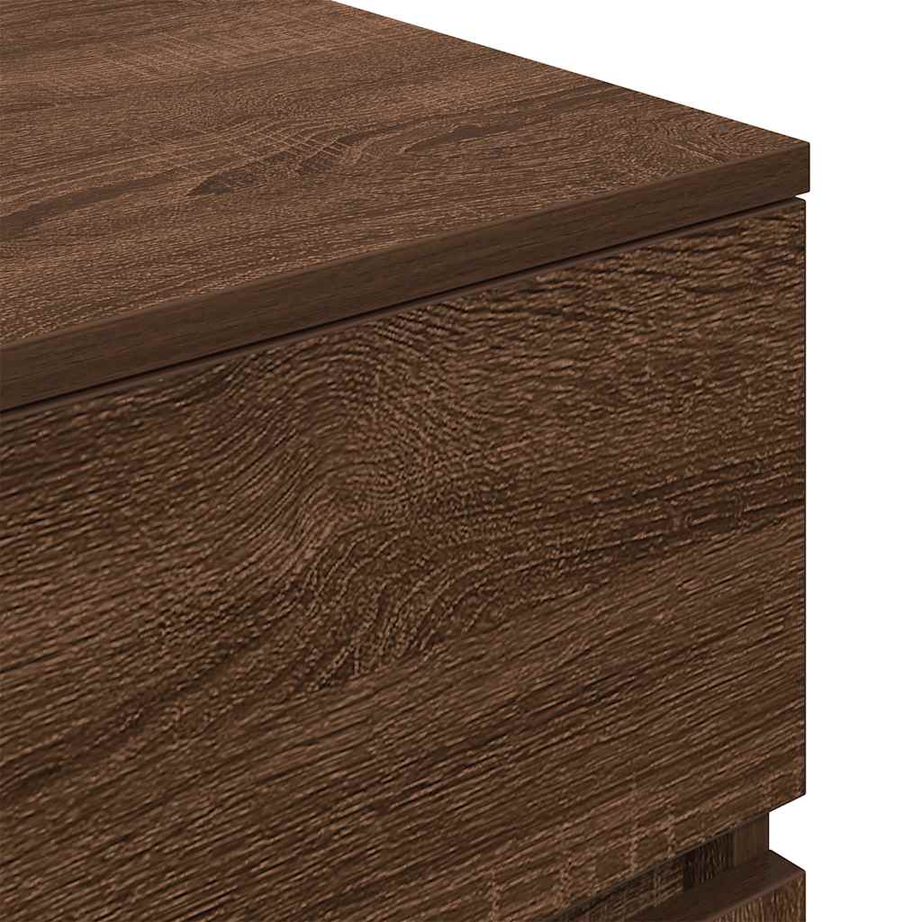 Bedside Cabinets with 3 Drawers 2 pcs Brown Oak 39x35x65 cm