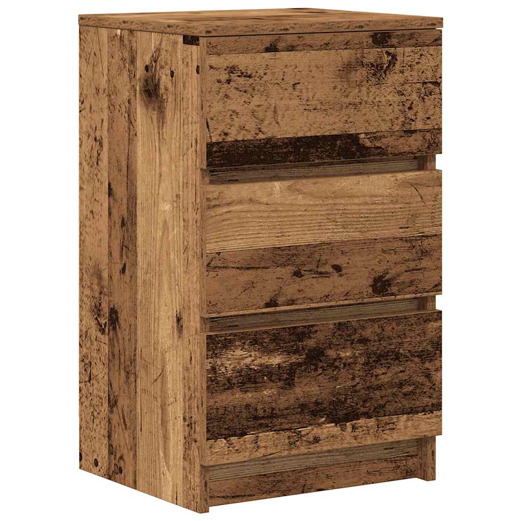 Bedside Cabinets with 3 Drawers 2 pcs Old Wood 39x35x65 cm