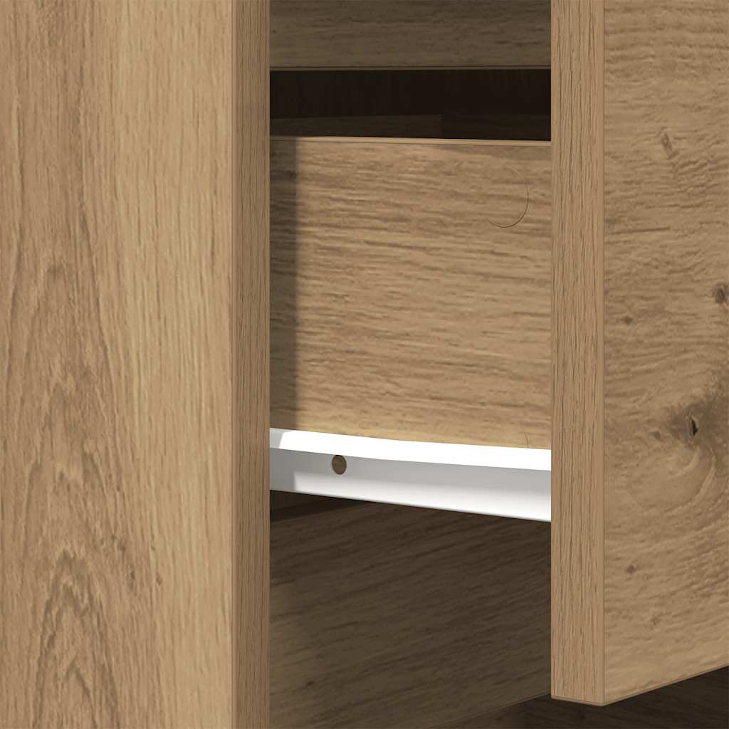 Bedside Cabinet with 3 Drawers Artisan Oak 39x35x65 cm