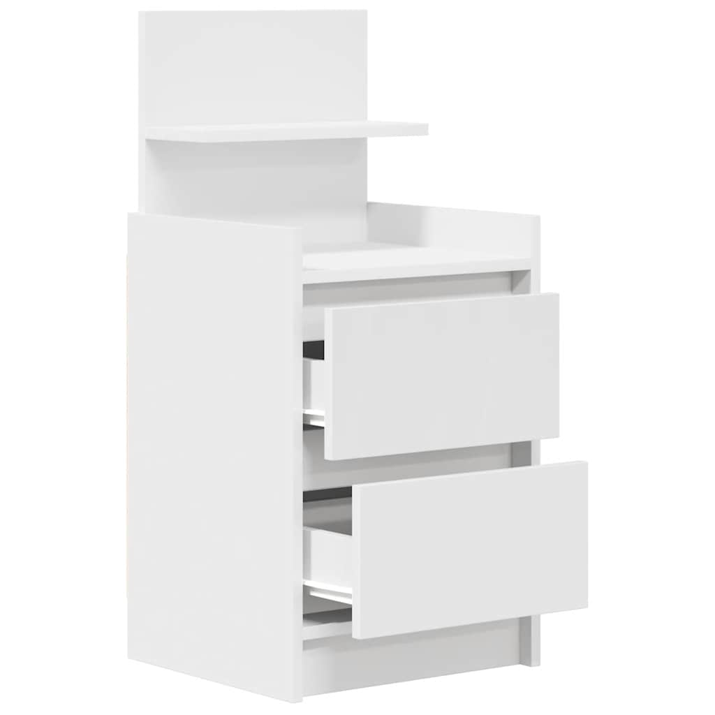 Bedside Cabinet with 2 Drawers White 38x34x80 cm