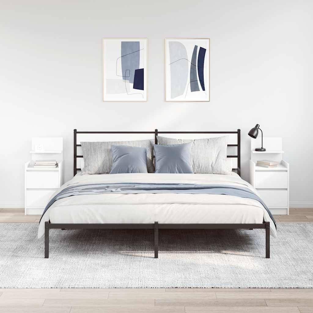 Bedside Cabinets with 2 Drawers 2 pcs White 38x34x80 cm