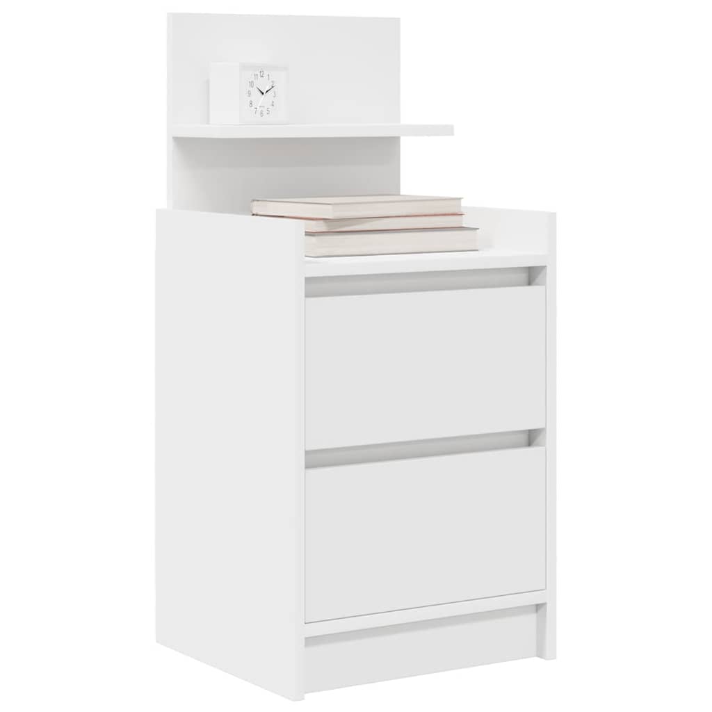 Bedside Cabinets with 2 Drawers 2 pcs White 38x34x80 cm