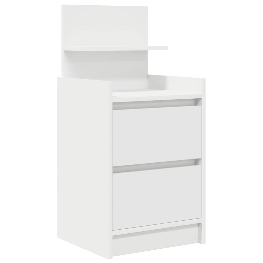 Bedside Cabinets with 2 Drawers 2 pcs White 38x34x80 cm