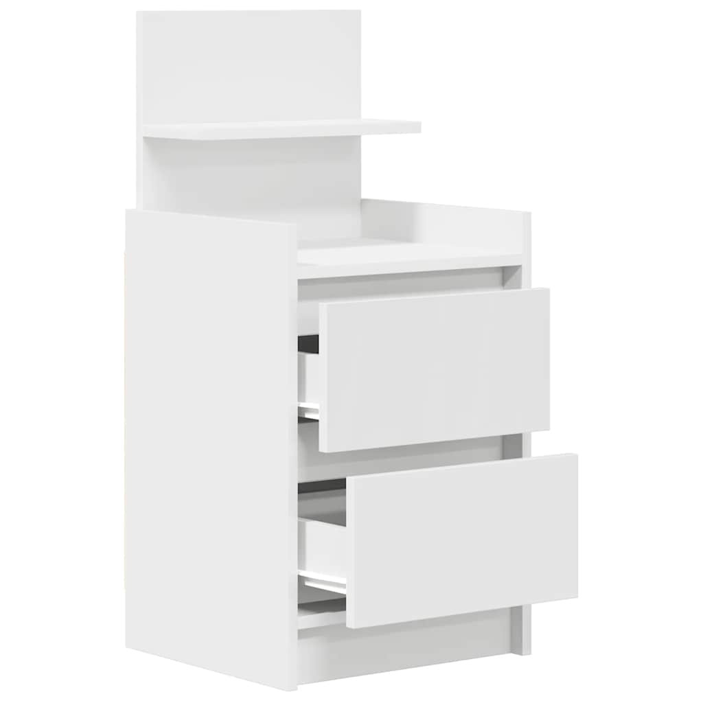 Bedside Cabinets with 2 Drawers 2 pcs White 38x34x80 cm