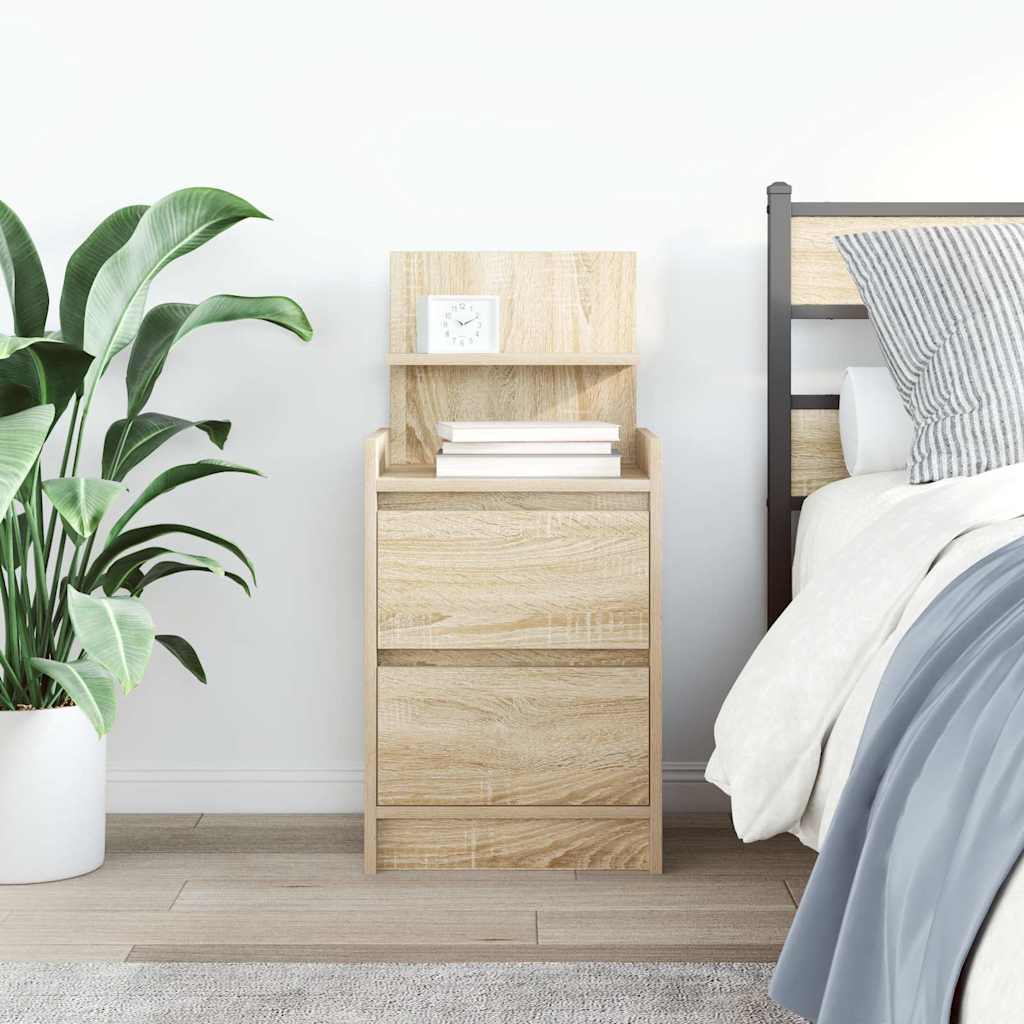 Bedside Cabinet with 2 Drawers Sonoma Oak 38x34x80 cm