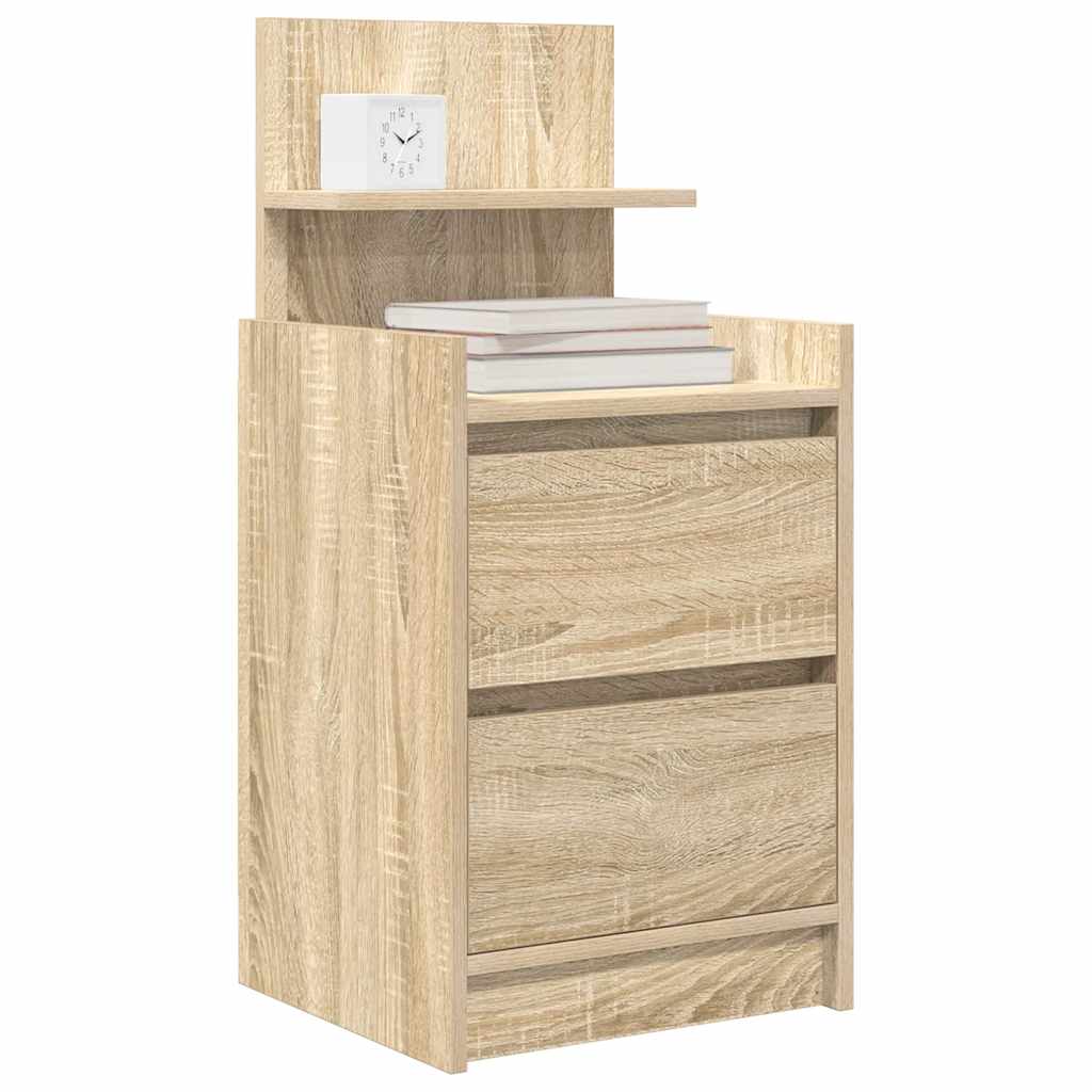 Bedside Cabinet with 2 Drawers Sonoma Oak 38x34x80 cm