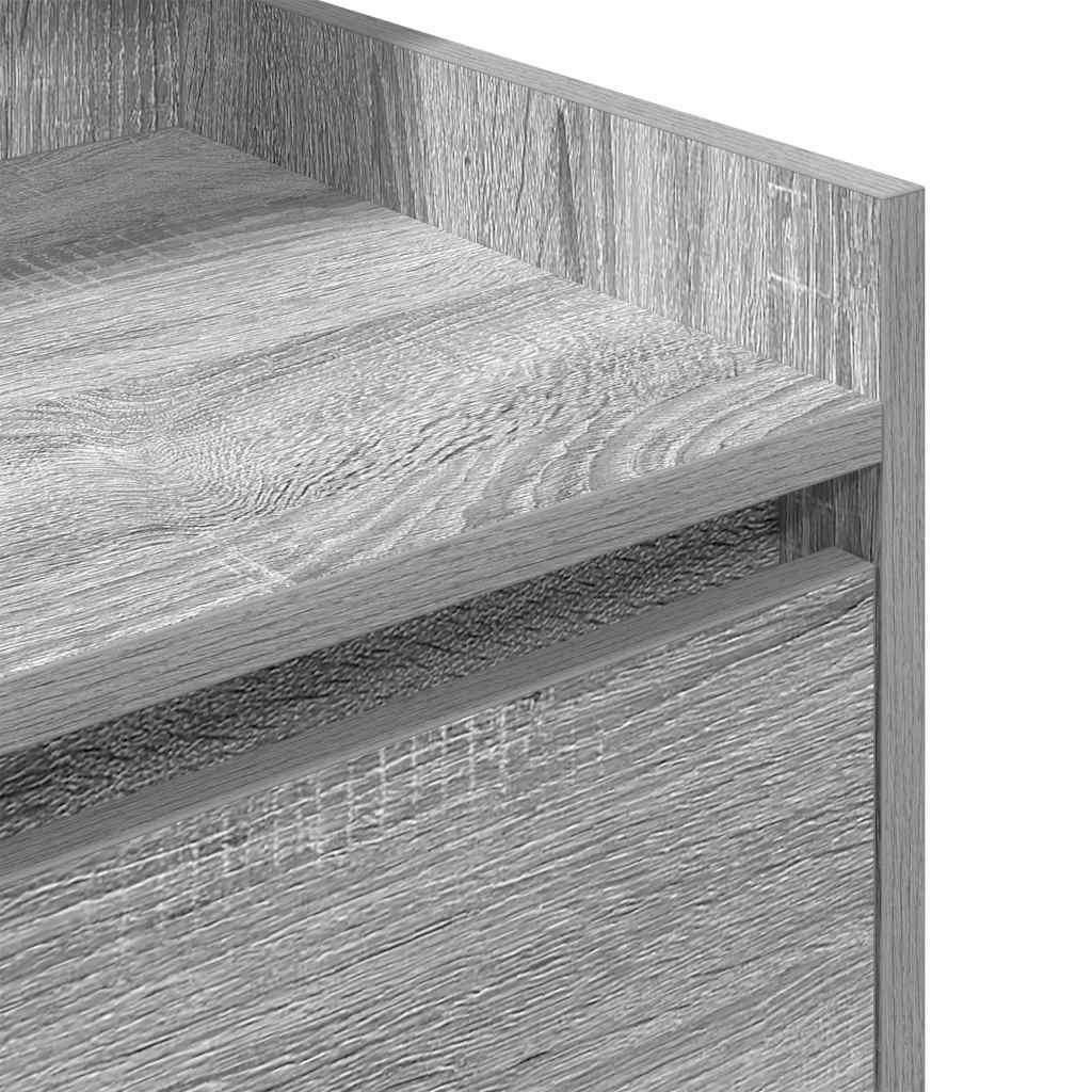 Bedside Cabinet with 2 Drawers Grey Sonoma 38x34x80 cm