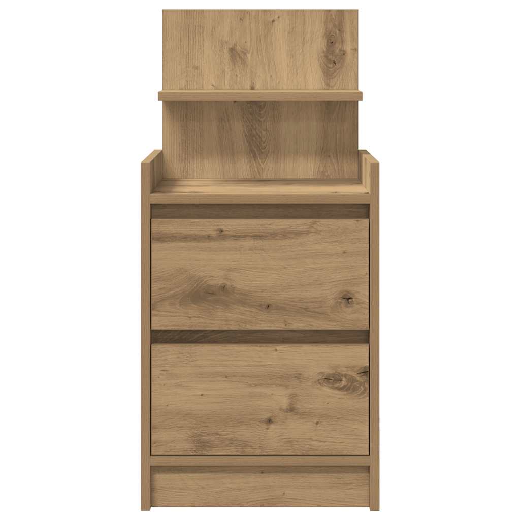 Bedside Cabinet with 2 Drawers Artisan Oak 38x34x80 cm