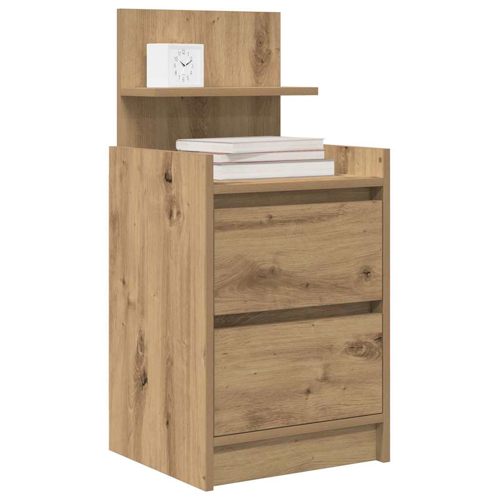 Bedside Cabinets with 2 Drawers 2 pcs Artisan Oak 38x34x80 cm