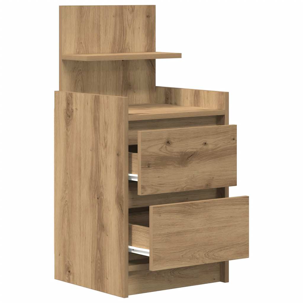 Bedside Cabinets with 2 Drawers 2 pcs Artisan Oak 38x34x80 cm