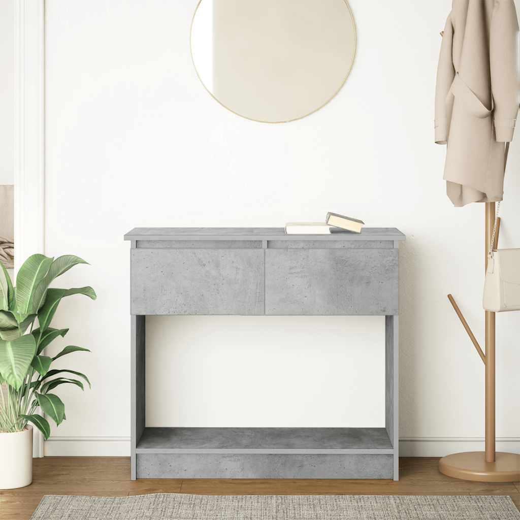 Console Table with Drawers Concrete Grey 85.5x38.5x74.5 cm