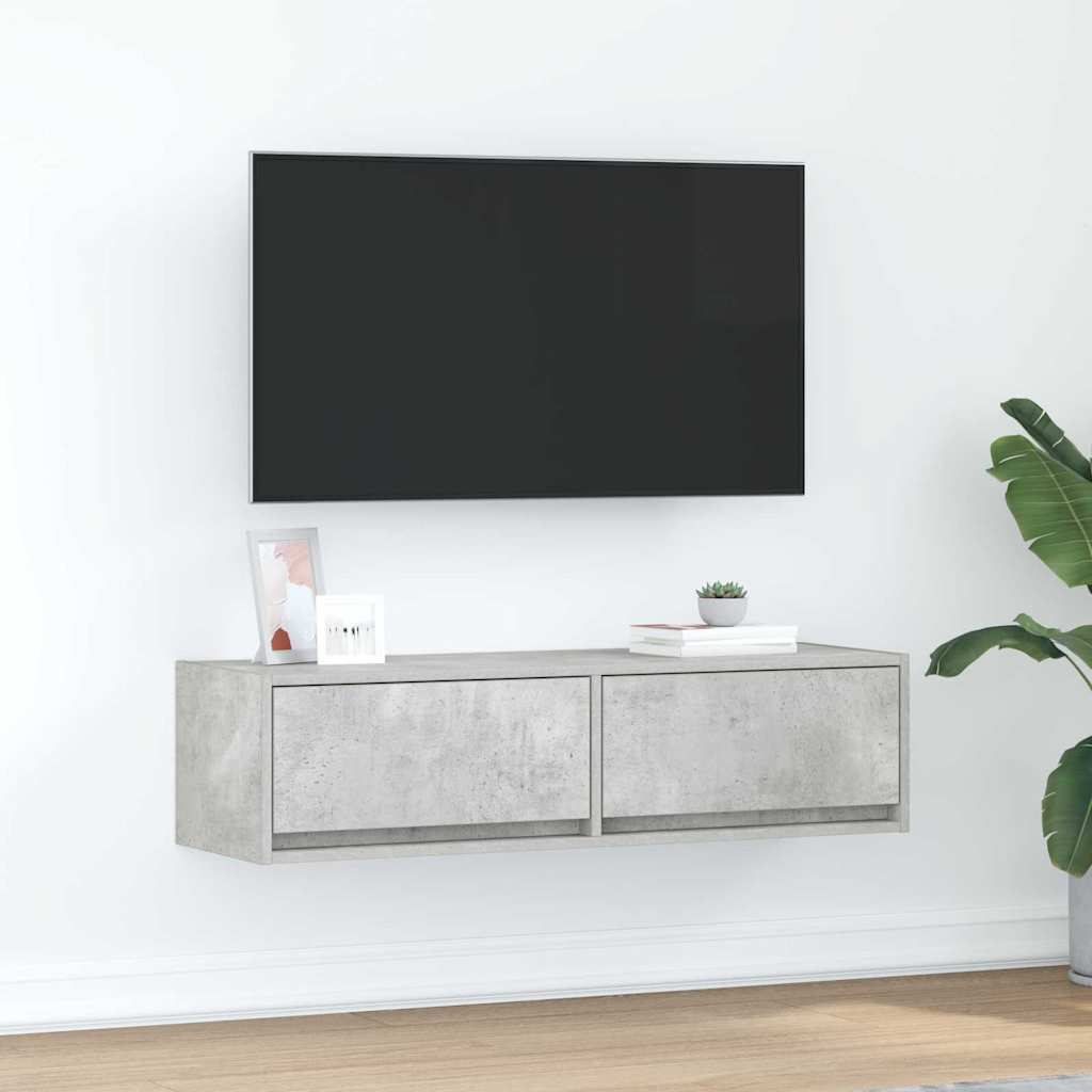 TV Cabinet Concrete grey 100 x 31 x 25.5 cm Engineered wood