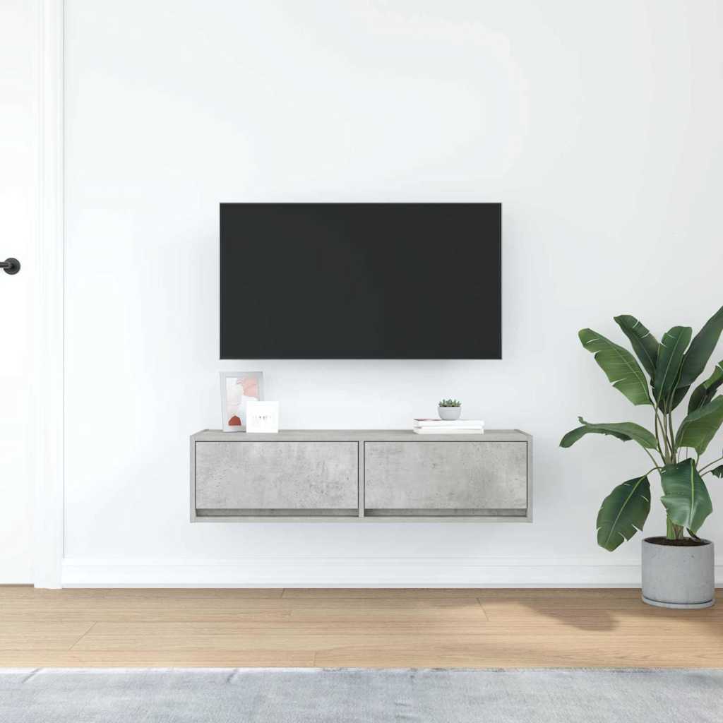 TV Cabinet Concrete grey 100 x 31 x 25.5 cm Engineered wood