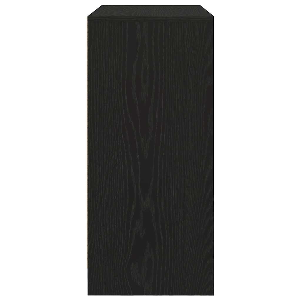 Sideboard with Drawer Black Oak 80x34x76 cm Engineered Wood