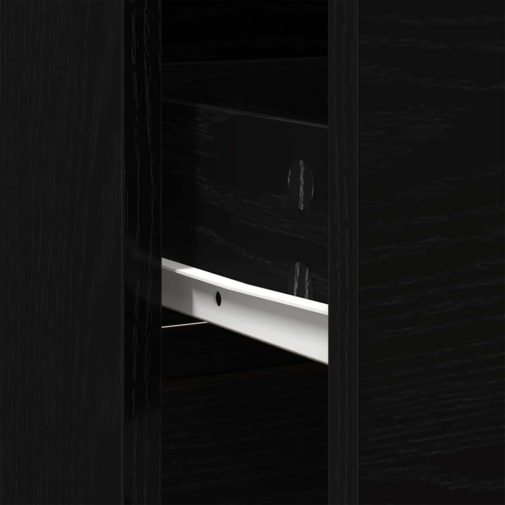 Sideboard with Drawer Black Oak 80x34x76 cm Engineered Wood