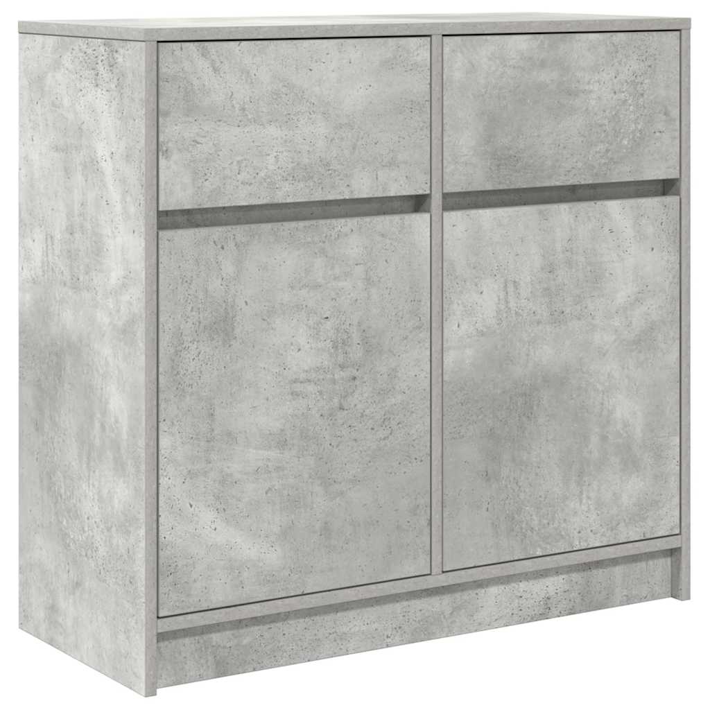 Sideboard with Drawer Concrete Grey 80x34x76 cm Engineered Wood