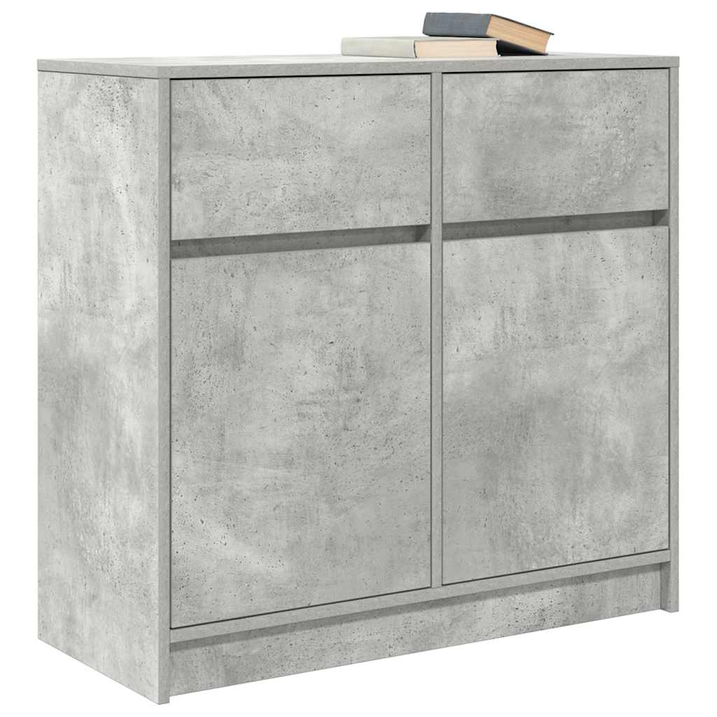 Sideboard with Drawer Concrete Grey 80x34x76 cm Engineered Wood