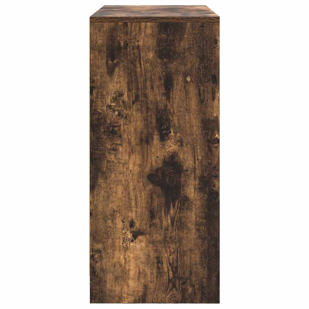 Sideboard with Drawer Smoked Oak 80x34x76 cm Engineered Wood