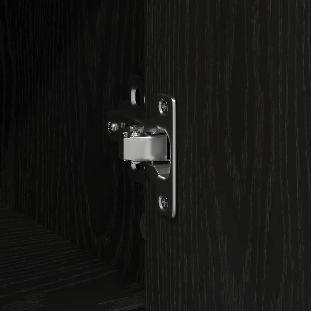 Sideboard with Drawer Black Oak 101x35x76 cm Engineered Wood