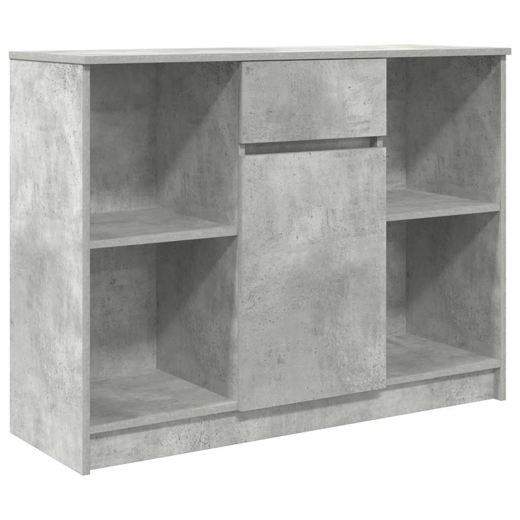 Sideboard with Drawer Concrete Grey 101x35x76 cm Engineered Wood