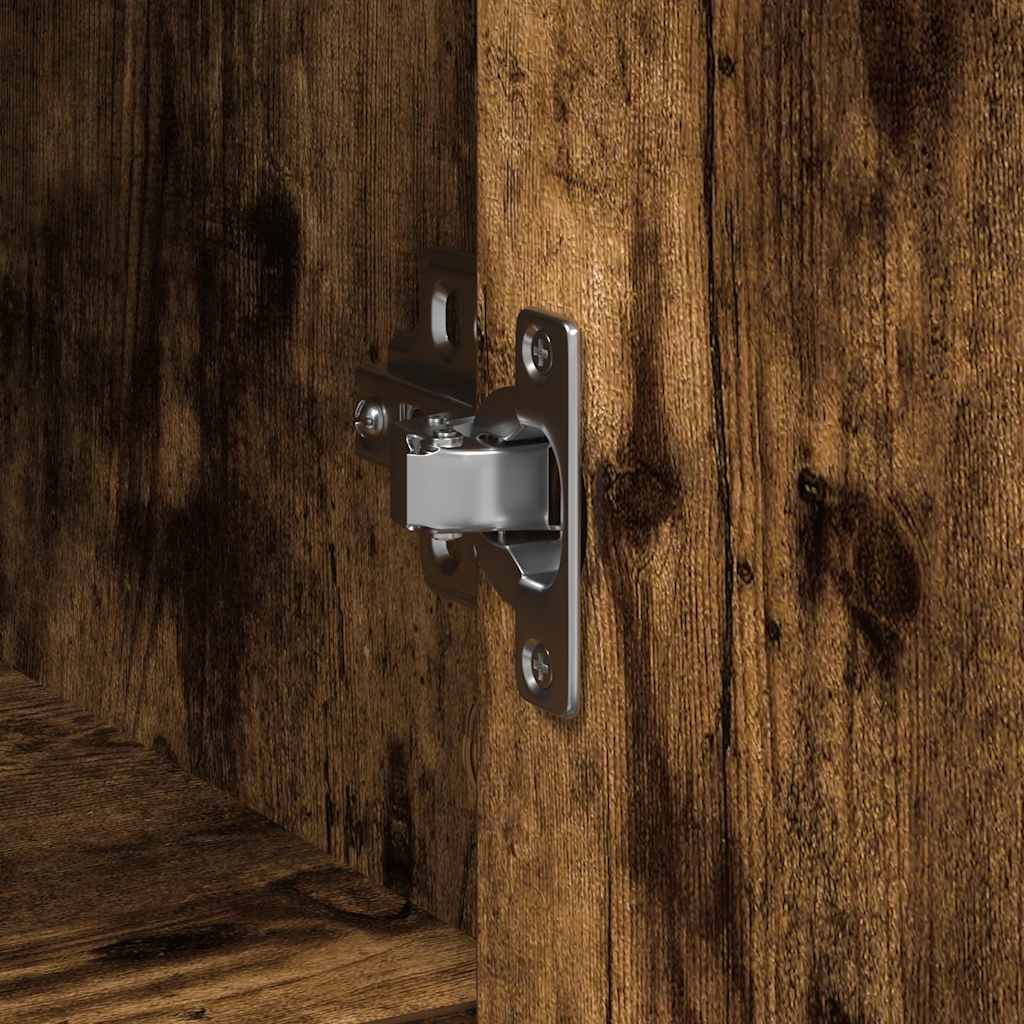 Sideboard with Drawer Smoked Oak 101x35x76 cm Engineered Wood