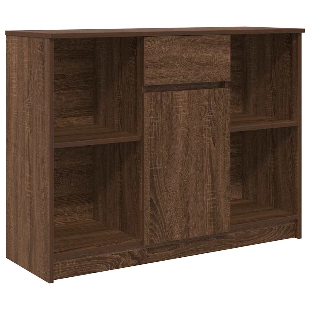 Sideboard with Drawer Brown Oak 101x35x76 cm Engineered Wood