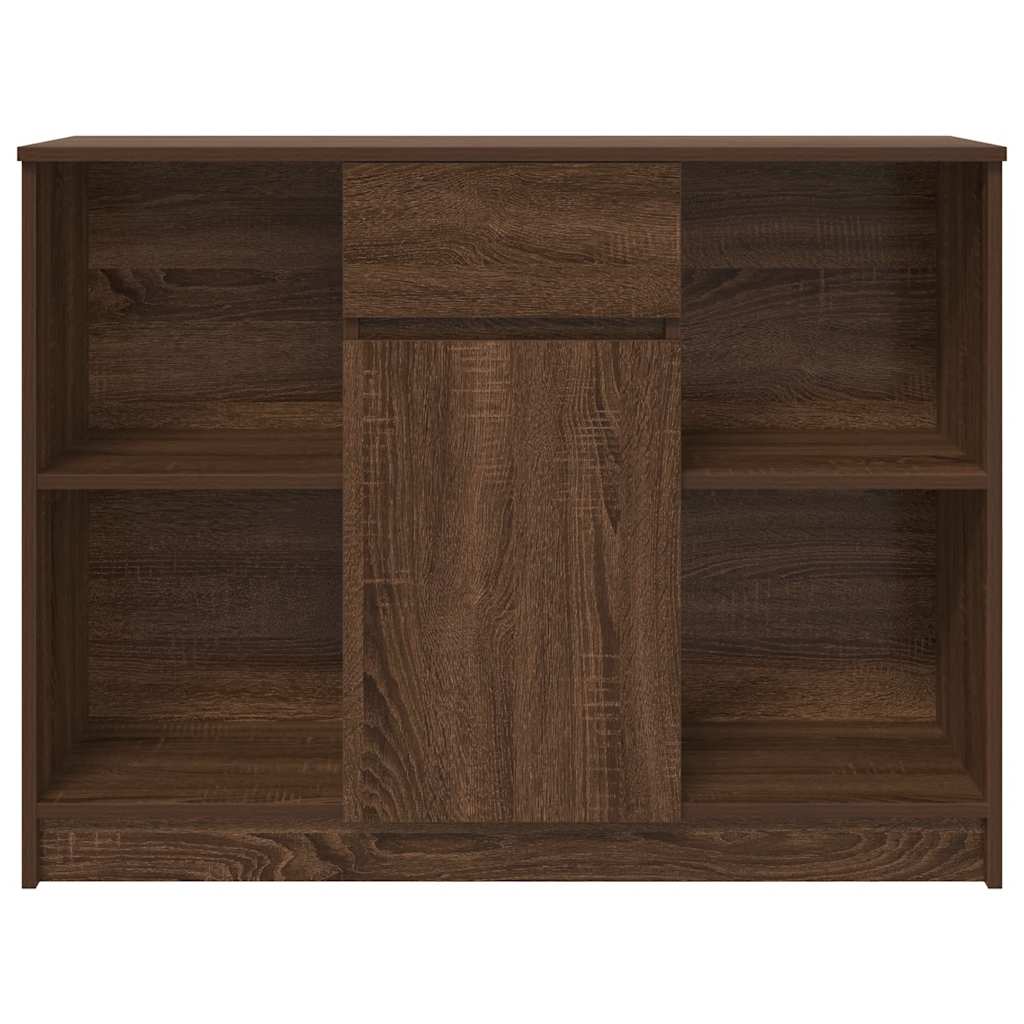 Sideboard with Drawer Brown Oak 101x35x76 cm Engineered Wood