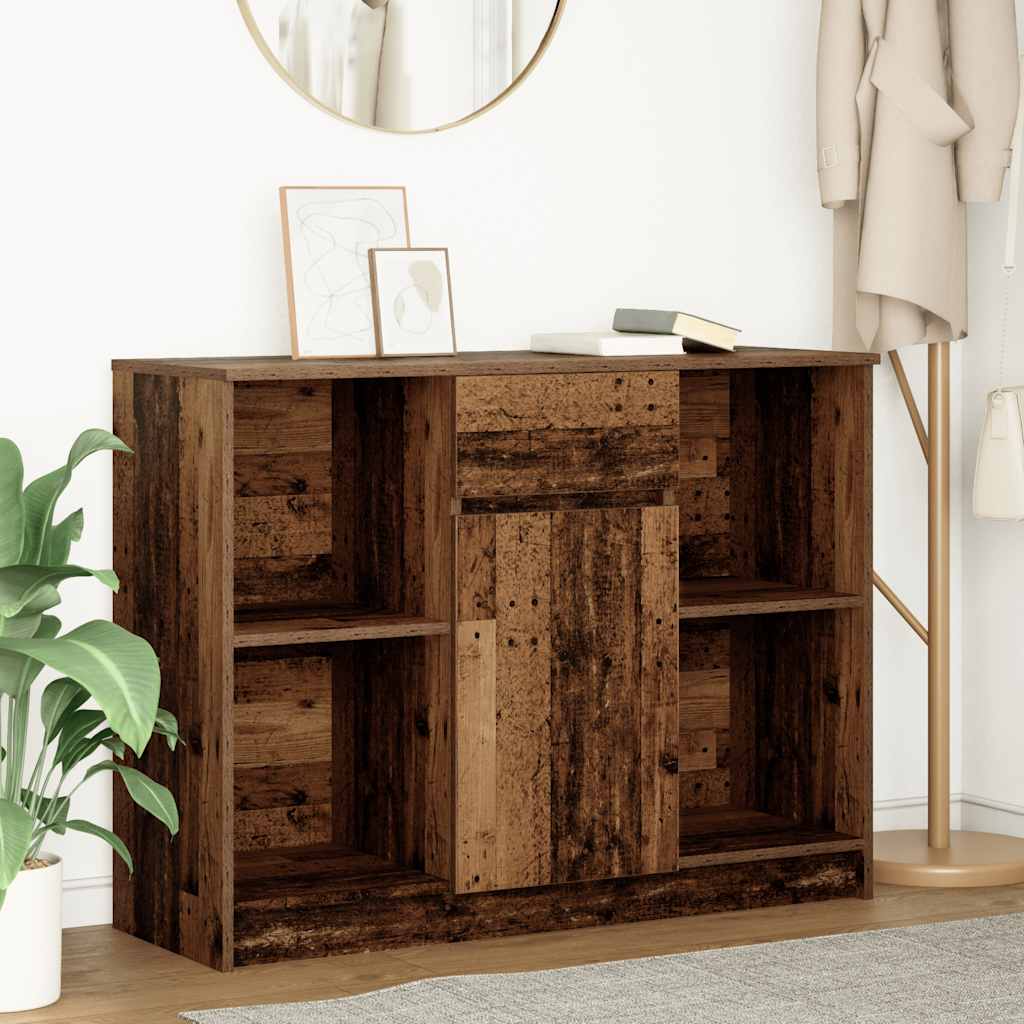 Sideboard with Drawer Old Wood 101x35x76 cm Engineered Wood
