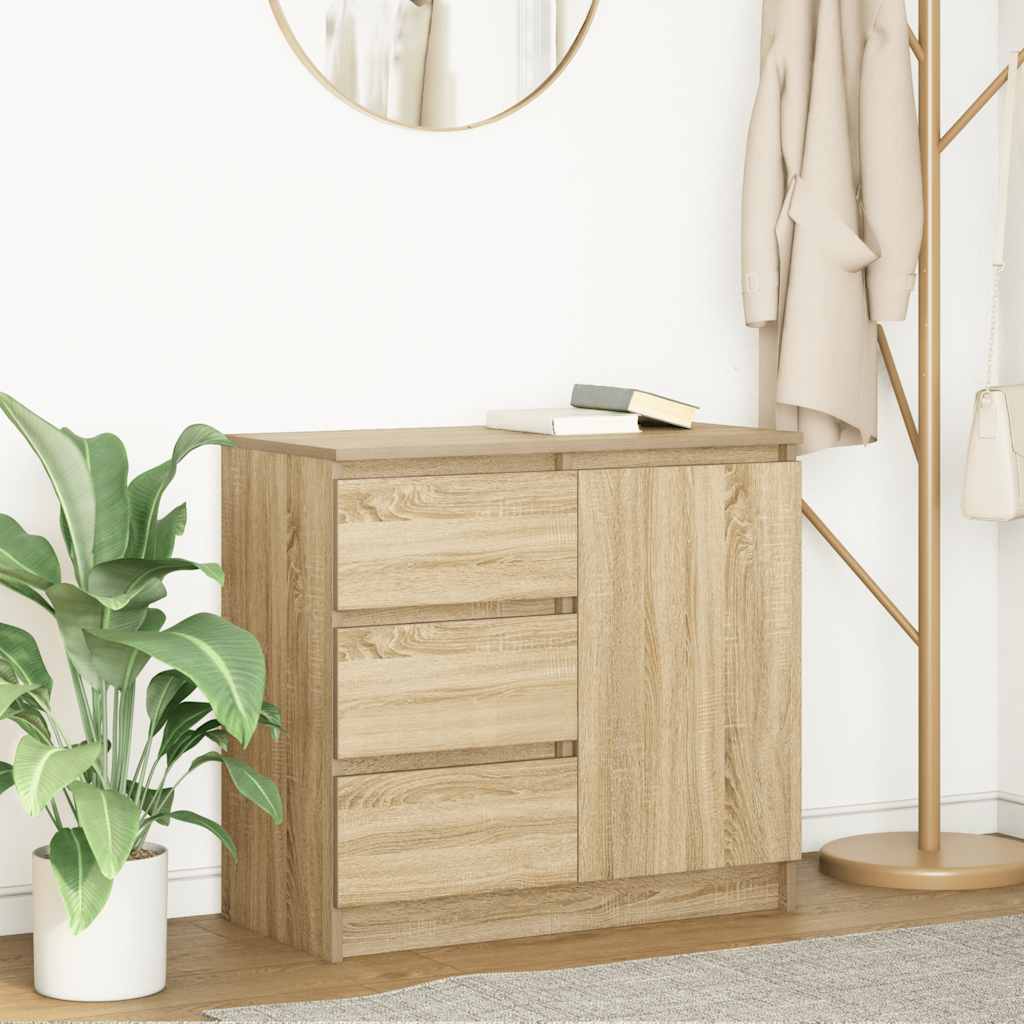 Sideboard with Drawer Sonoma Oak 71x35x65 cm Engineered Wood