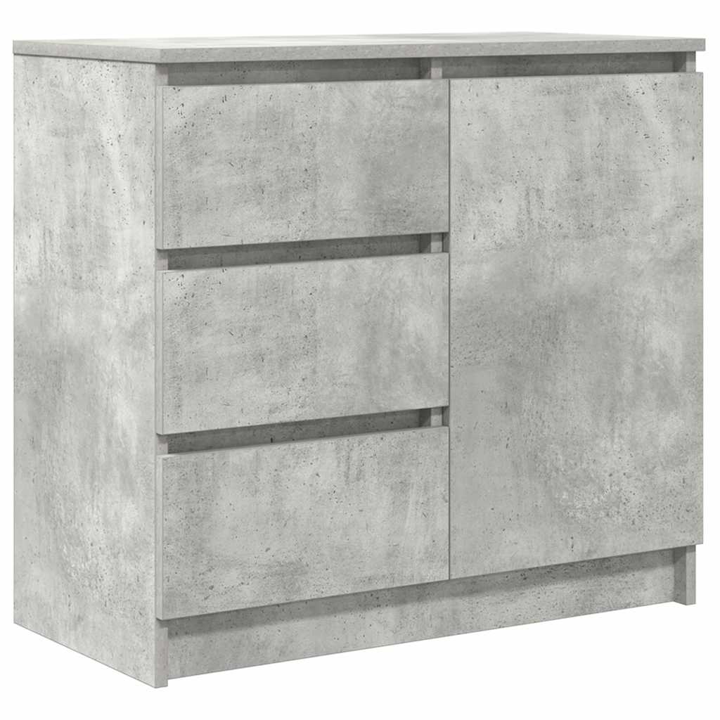 Sideboard with Drawer Concrete Grey 71x35x65 cm Engineered Wood
