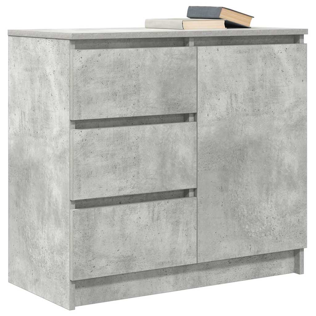 Sideboard with Drawer Concrete Grey 71x35x65 cm Engineered Wood