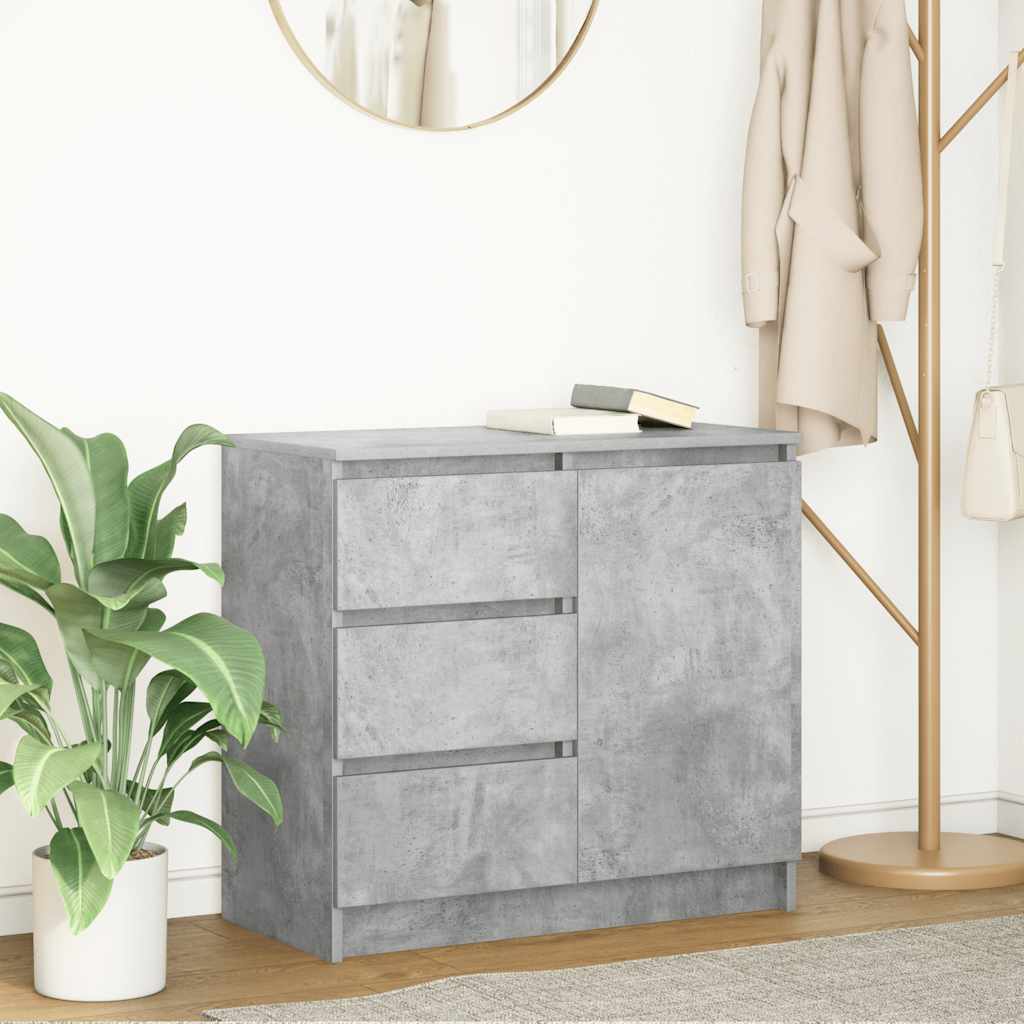 Sideboard with Drawer Concrete Grey 71x35x65 cm Engineered Wood