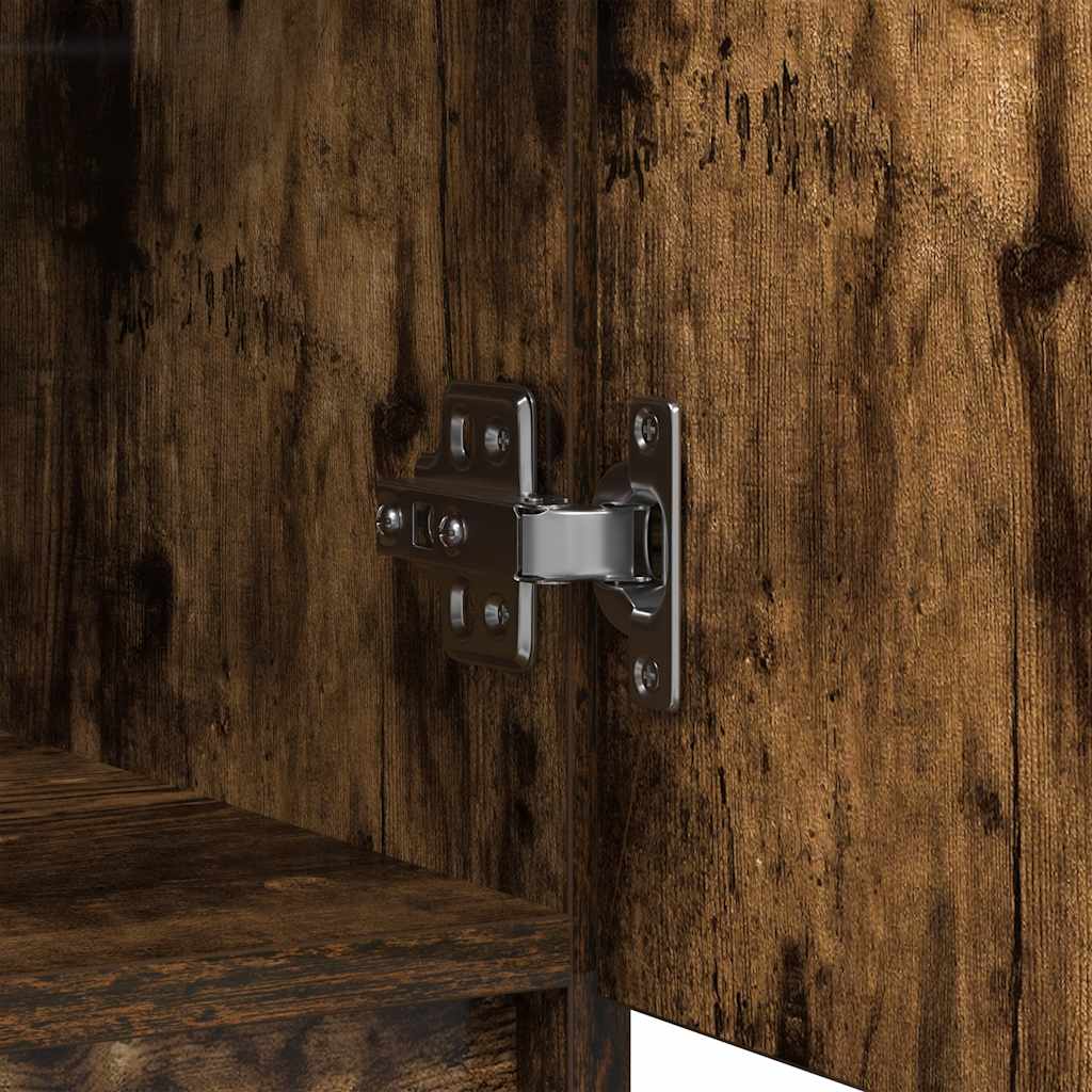 Sideboard with Drawer Smoked Oak 71x35x65 cm Engineered Wood