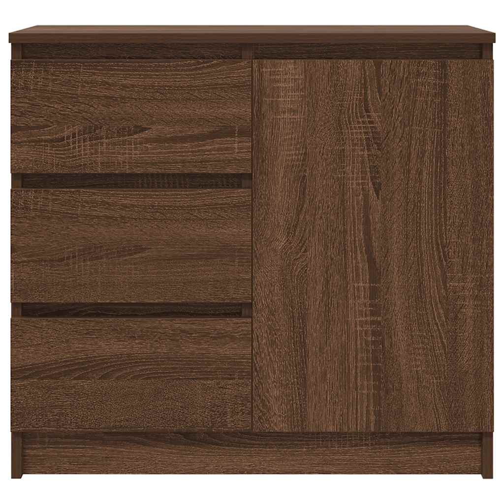 Sideboard with Drawer Brown Oak 71x35x65 cm Engineered Wood