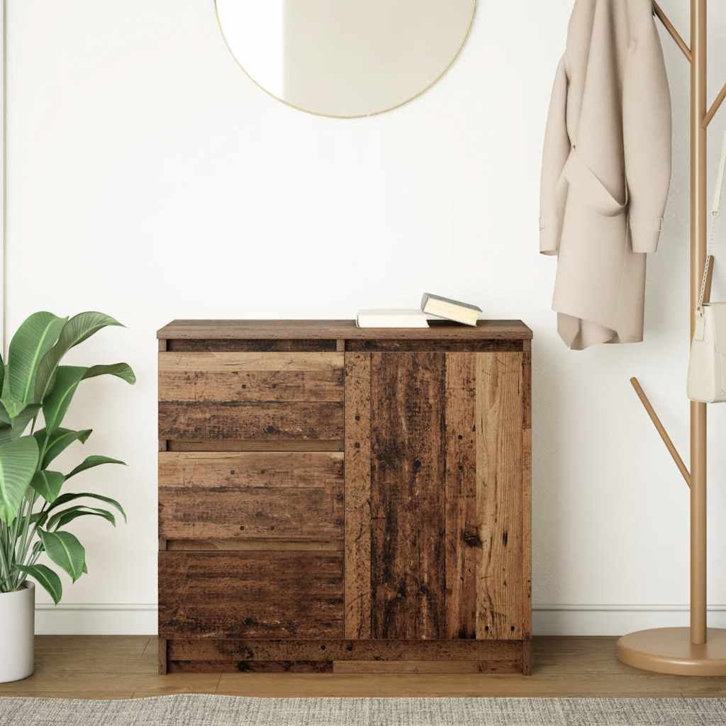 Sideboard with Drawer Old Wood 71x35x65 cm Engineered Wood