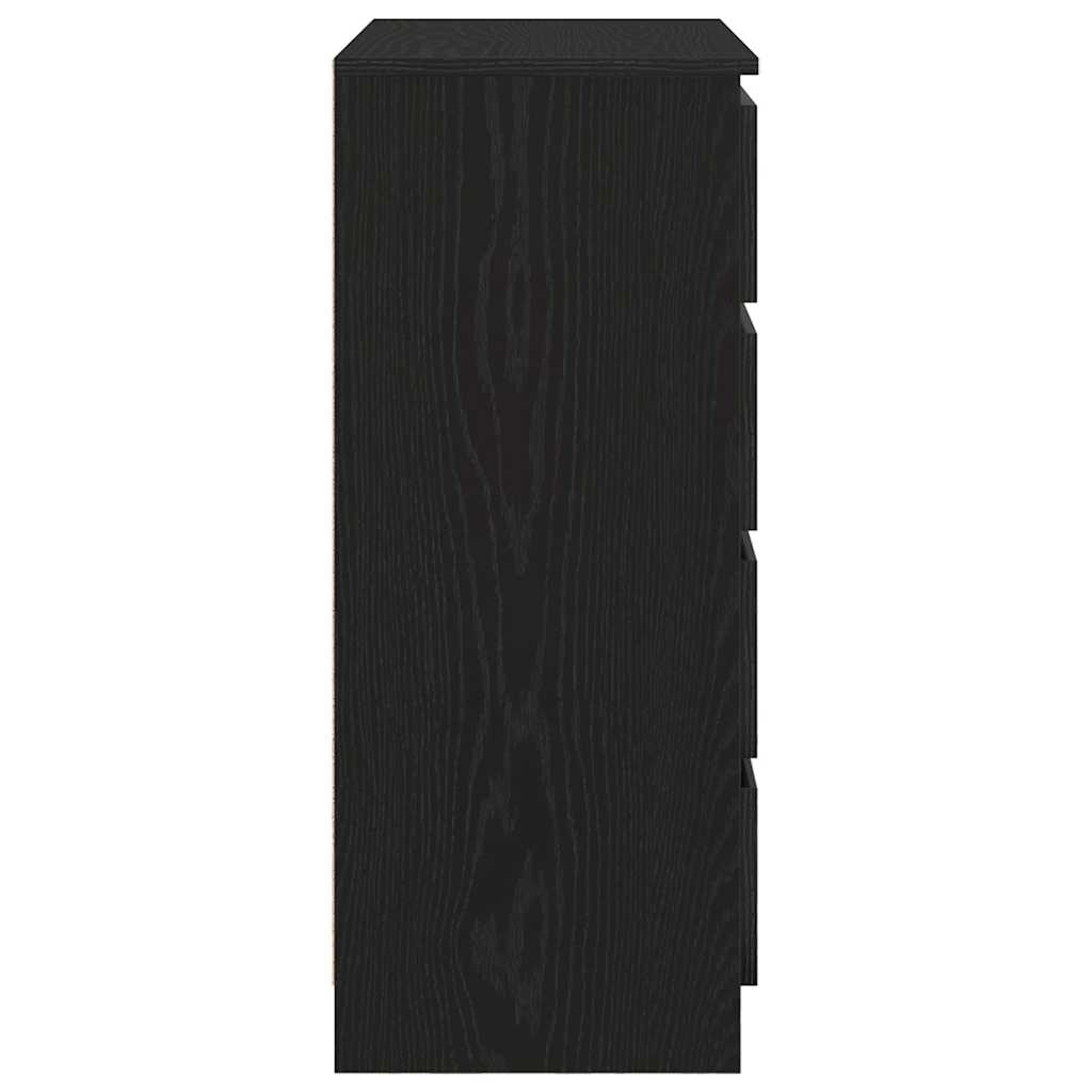 Sideboard with Drawers Black Oak 71x35x84 cm Engineered Wood