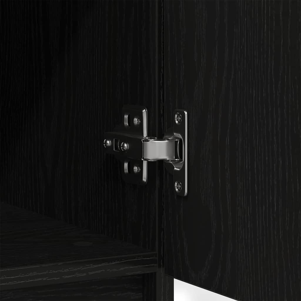 Sideboard with Drawers Black Oak 71x35x84 cm Engineered Wood